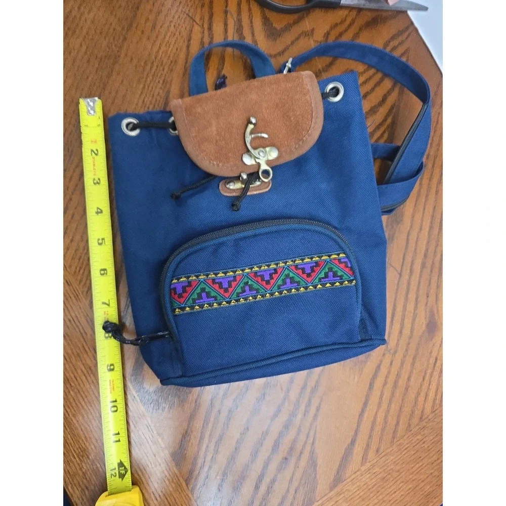 Vintage 90s Southwestern Mini Backpack Travel Purse Aztec Grunge Boho Fest Y2k